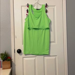 Very bright neon green two piece